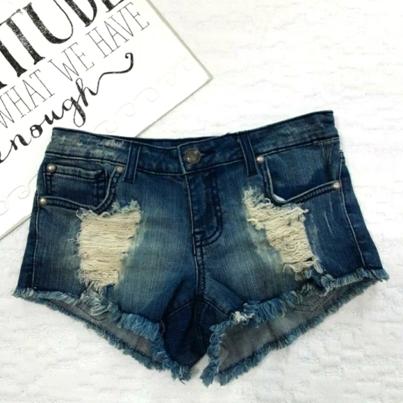 🪻BOGO🪻 Jessica Simpson Myra Fray Jean Distressed‎ Cut-Off Shorts - Picture 3 of 12